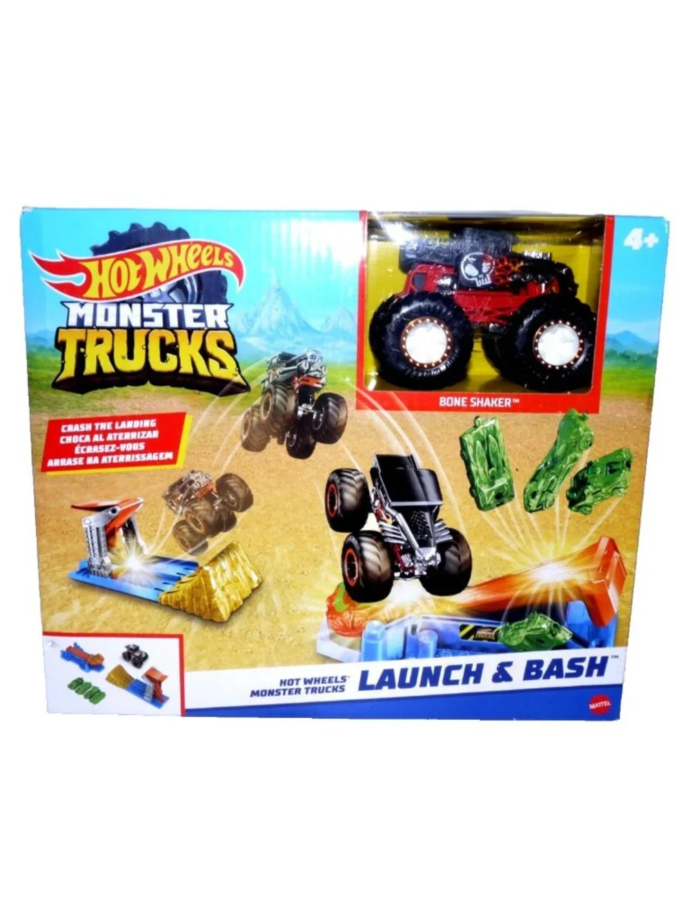 Hot Wheels Monster Trucks Launch & Bash with Bone Shaker 3.5
